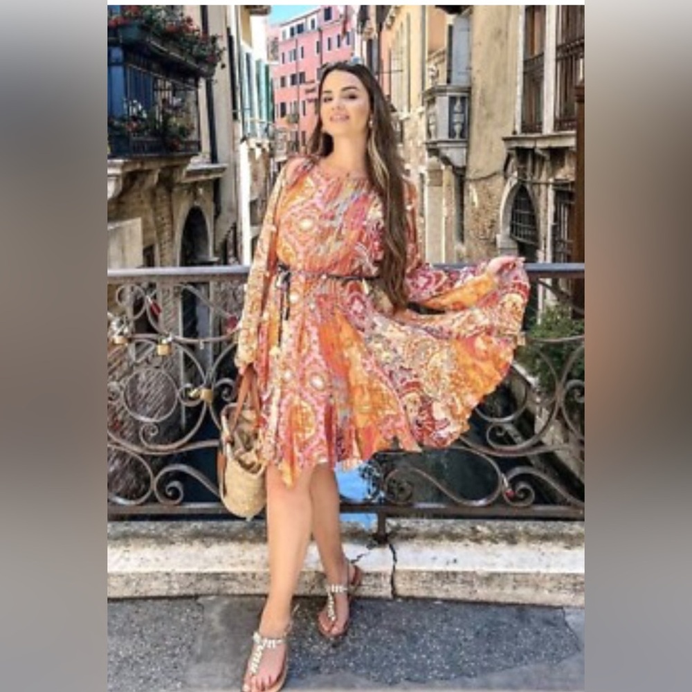 Zara Boho flowy print Dress